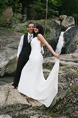 Image showing Happy bride and groom