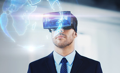 Image showing businessman with virtual reality headset at office