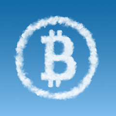 Image showing bitcoin symbol made from a cloud