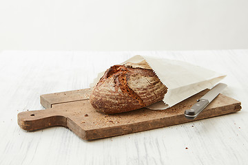 Image showing Fresh oval organic bread