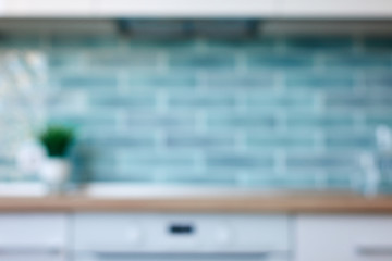 Image showing Blurred view of kitchen interior