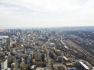 Image showing Kiev, Ukraine - April 7, 2018: aerial view Spring city landscape