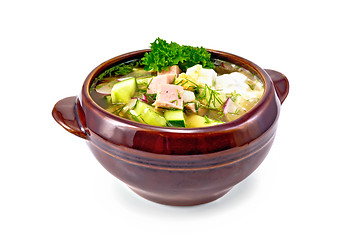 Image showing Okroshka in bowl