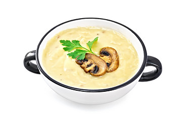 Image showing Soup-puree mushroom in bowl