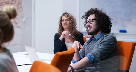 Image showing Startup Business Team At A Meeting at modern office building