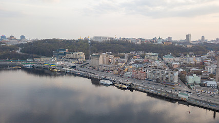 Image showing Panoramic view of Kiev historical district Podol with river Dnieper, Kiev, Ukraine