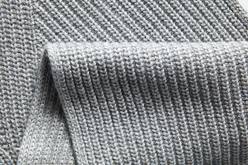 Image showing Closeup macro texture of knitted cotton waffle fabric