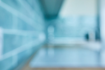 Image showing blurred texture, blue ceramic tiles,kitchen countertop