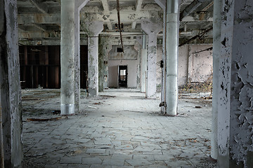 Image showing Abandoned Industrial hall in factory at Chernobyl