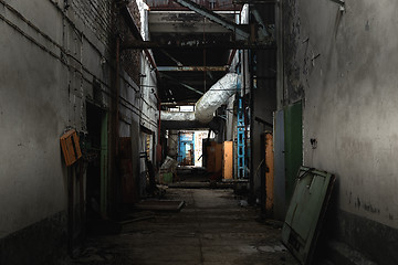 Image showing Abandoned corridor in factory at Chernobyl