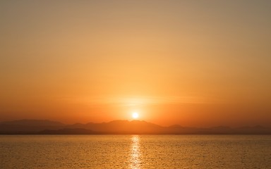 Image showing Beautiful sunset over the horizon