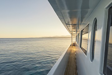 Image showing Corridor of luxury yacht