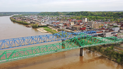 Image showing Dual Bridges Carry Highway 60 Traffic both Directions over the O