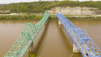 Image showing Dual Bridges Carry Highway 60 Traffic both Directions over the O