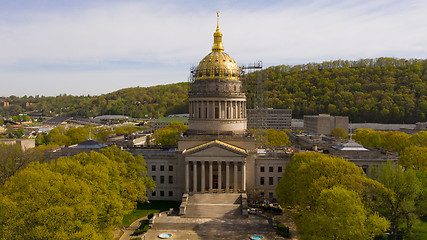 Image showing Scaffolding Surrounds the Capital Dome in Charleston West Virgin