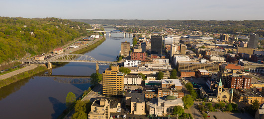 Image showing Long Panoramic View Charleston West Virginia Capitol City