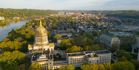 Image showing Long Panoramic View Charleston West Virginia Capitol City