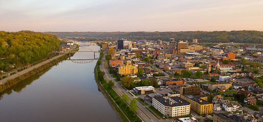 Image showing Long Panoramic View Charleston West Virginia Capitol City