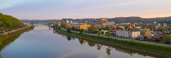 Image showing Long Panoramic View Charleston West Virginia Capitol City 