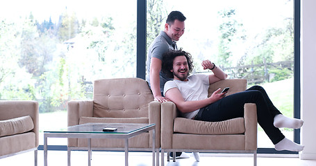 Image showing Gay Couple Love Home Concept