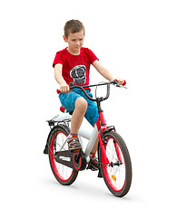 Image showing Happy boy ride the bicycle