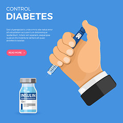 Image showing Diabetes Concept with Insulin Pen Injection