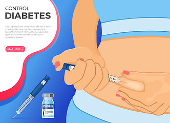 Image showing Diabetes Concept with Insulin Pen Injection