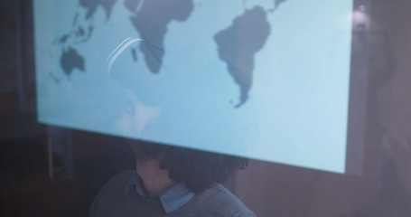 Image showing man using VR-headset glasses of virtual reality