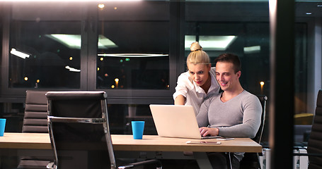 Image showing young designers in the night office