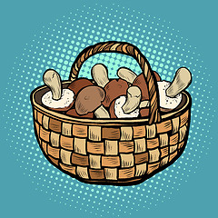 Image showing basket with mushrooms