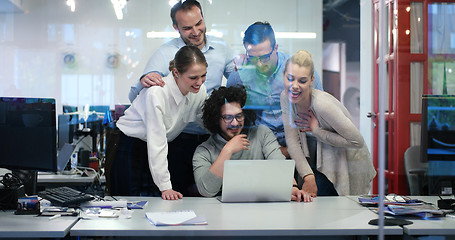 Image showing Startup Business Team At A Meeting at modern office building