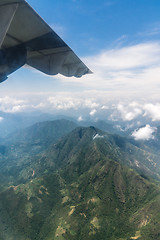 Image showing Nepal and Himalayas landscape view from airplane