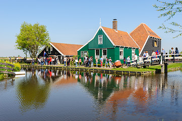 Image showing Traditional Dutch village houses in Zaanse Schans, Netherlands