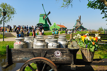 Image showing Traditional Dutch village houses in Zaanse Schans, Netherlands