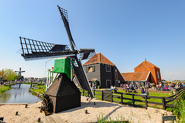 Image showing Traditional Dutch village houses in Zaanse Schans, Netherlands