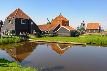 Image showing Traditional Dutch village houses in Zaanse Schans, Netherlands