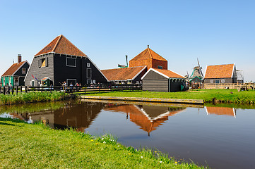 Image showing Traditional Dutch village houses in Zaanse Schans, Netherlands