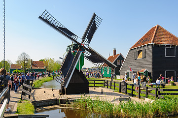 Image showing Traditional Dutch village houses in Zaanse Schans, Netherlands