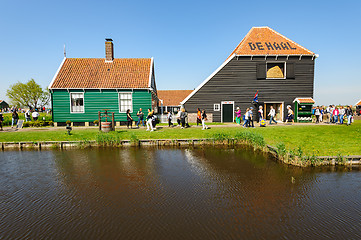 Image showing Traditional Dutch village houses in Zaanse Schans, Netherlands