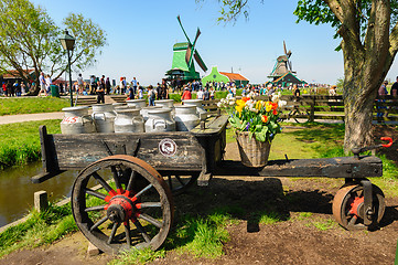 Image showing Traditional Dutch village houses in Zaanse Schans, Netherlands