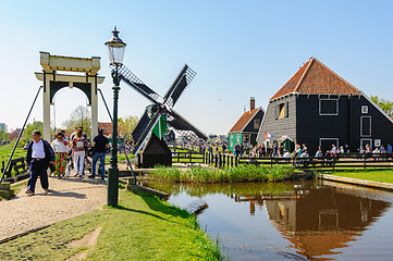 Image showing Traditional Dutch village houses in Zaanse Schans, Netherlands