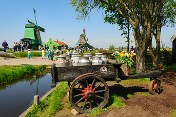 Image showing Traditional Dutch village houses in Zaanse Schans, Netherlands