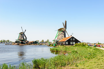 Image showing Traditional Dutch village houses in Zaanse Schans, Netherlands