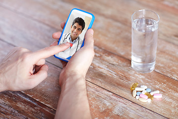 Image showing patient having video chat with doctor on cellphone