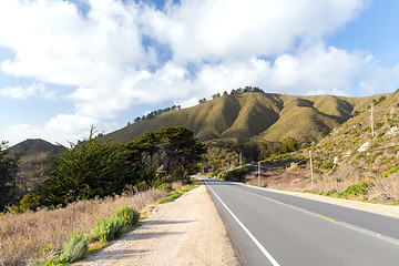 Image showing view of road at big sur coast in california