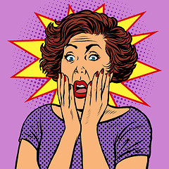 Image showing surprised retro woman