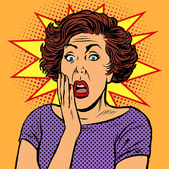 Image showing surprised retro woman