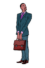 Image showing african businessman with a business briefcase