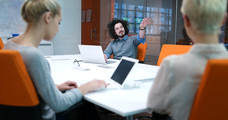 Image showing Startup Business Team At A Meeting at modern office building