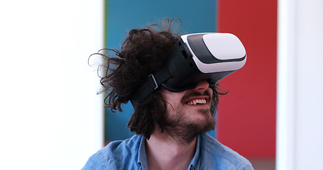 Image showing man using VR-headset glasses of virtual reality